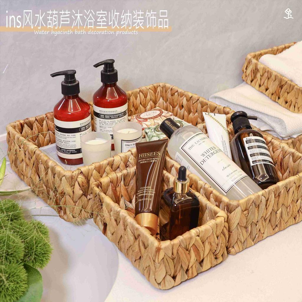 Finger Flower Water Hyacinth Storage Basket Home Multi-functional Desktop Storage Basket Bathroom Storage Box