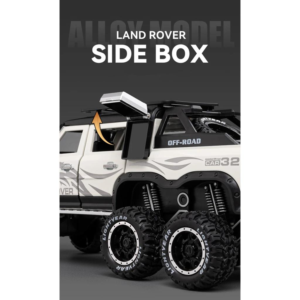 1/24 Land Range Rover Defender Alloy Pickup Car Model Diecasts Metal Off-road Vehicles Car Model Sound Light Childrens Toys Gift