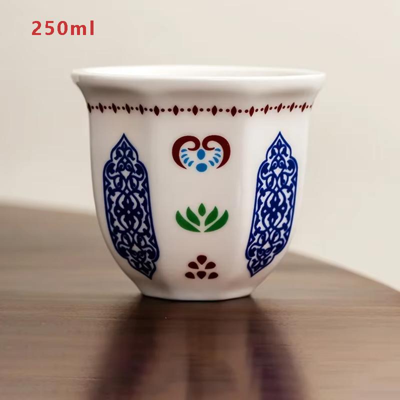 Middle Eastern Style Coffee Cup 170/250ml Ceramic Espresso Mug Handmade Anti-scald Latte Cappuccino Jug Teacup Gift for Home-use