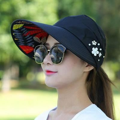 Damen UV-Schutz Faltbarer Sonnenhut im koreanischen Stil - Outdoor- & Reise-Freizeithut