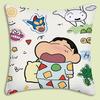 Cartoon Crayon Shin-chan Pillow Covers Cartoon Sofa Decorative Home Double-sided Printing Short Plush Cute Cushion Cover
