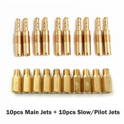 20pcs Carburetor Main/Pilot Jet Vice Injector Nozzle For Keihin PWK PE CVK-#32-#55 #155-#178 Motorcycle Carburetor Jets