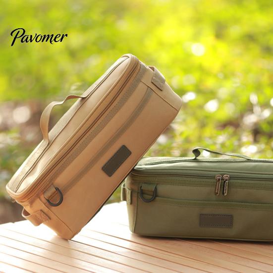 Camping Tool Organizer Travel Cookware Bag Large Capacity Portable Tableware Storage Zipper Closure Waterproof Cooking Utensils Pouch Multi-purpose
