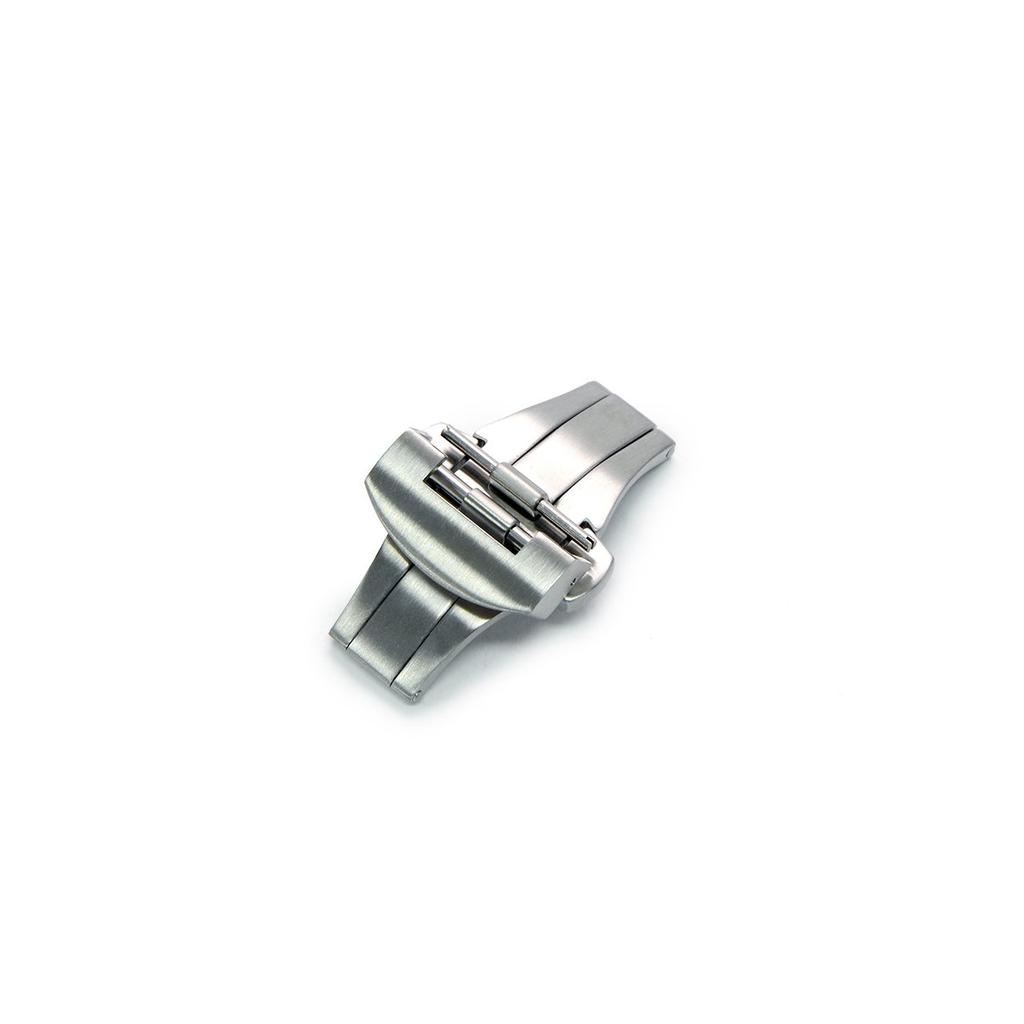 CASSIS Watch Strap with D-Buckle (PAB D-BUCKLE) - Satin Finish, 22mm, Silver, with Replacement Tool (CAPABSSS022)