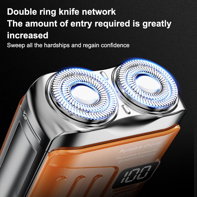 Home Travel Electric Smart Shaver Household Shaver Digital Display Portable Mini Dual Blade Rechargeable Shaver Men Gifts