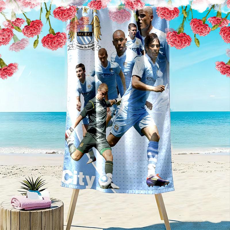 MCFC poster Print Beach Towel, Large Soft Quick Dry Towel for Beach Camping Swimming