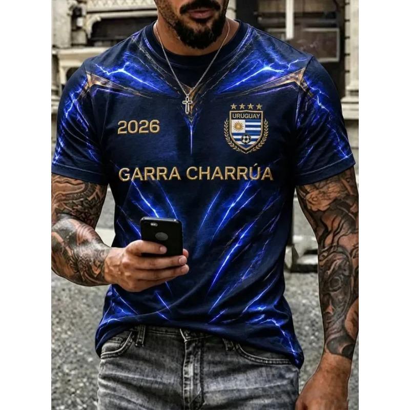 Uruguay Football Fan T-shirt Short Sleeved Breathable Quick Drying Street Wear Casual Football Shirt Fashionable Men 2026 New