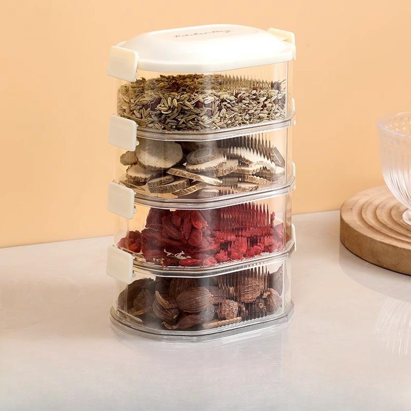 

Коробка для хранения специй Коробка для хранения сычуаньского перца и бадьяна Приправы и специи Герметичная банка Отделения Коробка The fourth floor белый