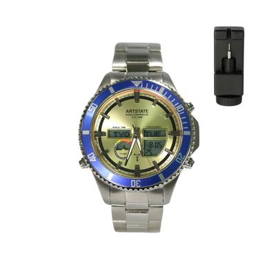 [ARTSTATE AS1771E] Men's Radio-Controlled Watch, Date and Day Display, Stainless Steel, Long Life, 100M Water Resistance (BLUE)