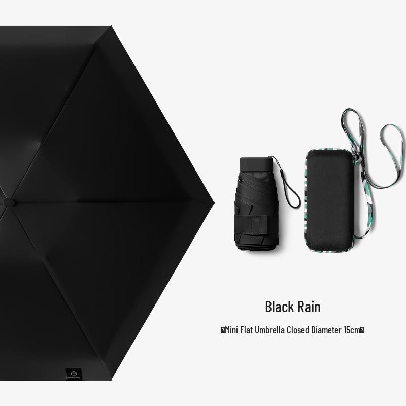 Compact UV Protective Mini Umbrella with Black Coating