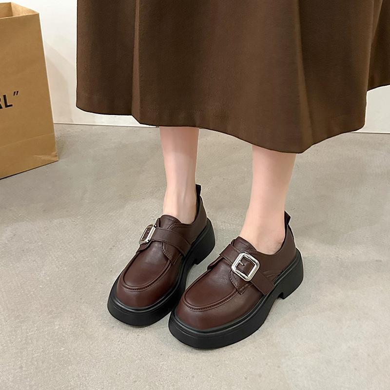 High-end Small Leather Shoes Women's New Spring Platform Loafers Lightweight Mary Jane Single Shoes