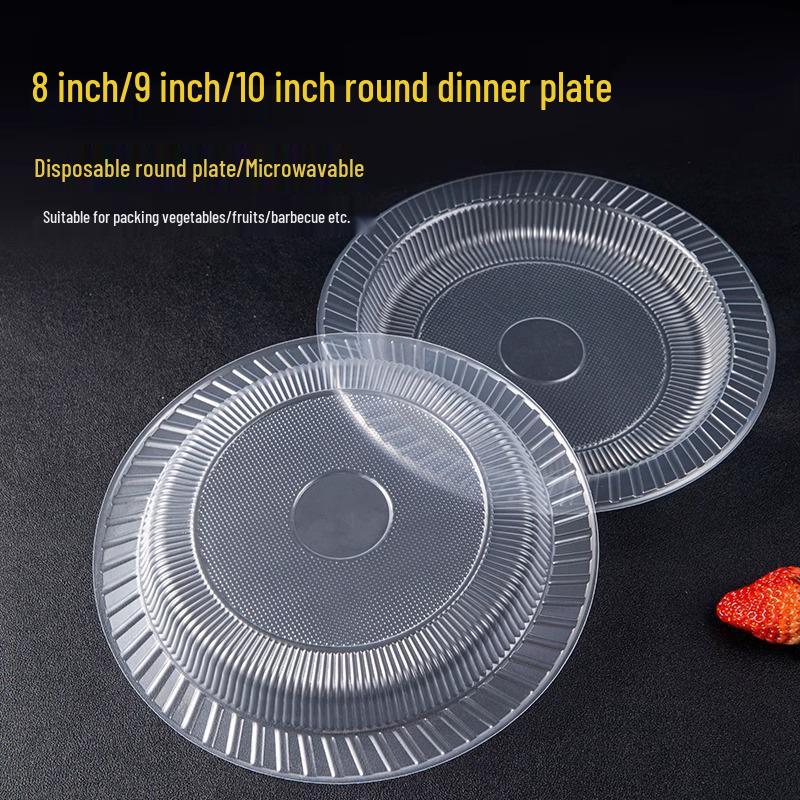 

0.01 Предложение для новичка: Одноразовые пластиковые круглые обеденные тарелки, устойчивые к высоким температурам, для пикников и домашнего использования Round plate 9-inch - Pack of 10