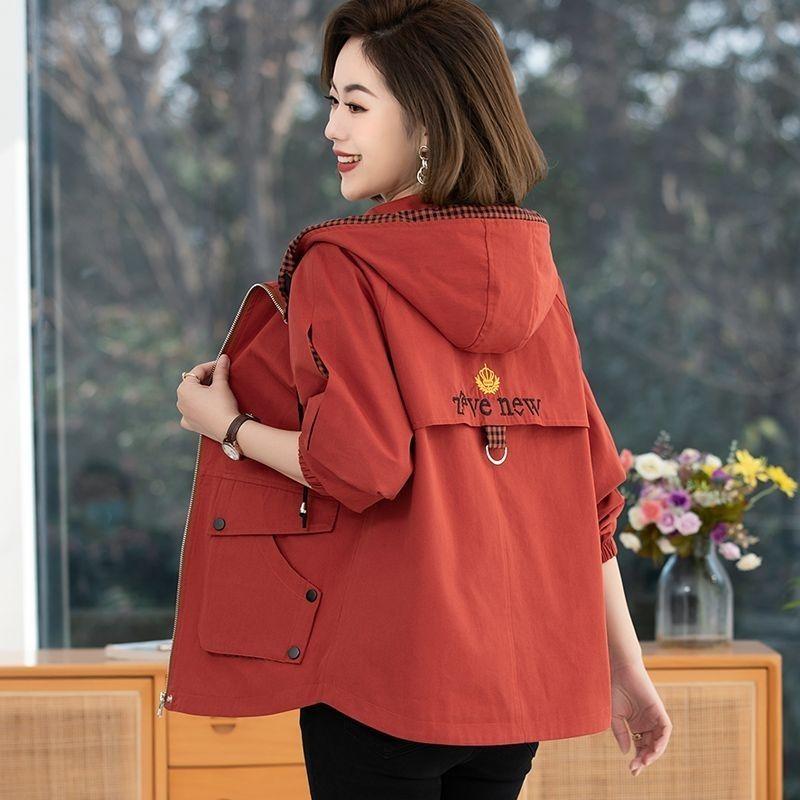 Short Autumn Winter Trench Coat for Women Hooded Casual Plus Size Windbreaker Tops Loose Spring Jackets Female S-4XL Plus Size