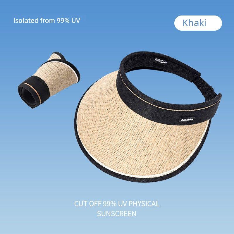 

Sun Protection Hat Women s UV Protection 2024 New Arrival Summer Air Top Outdoor Vinyl Foldable Big Brim Straw Hat in New Upgrade-Foldable Storage [khaki]] Default Size