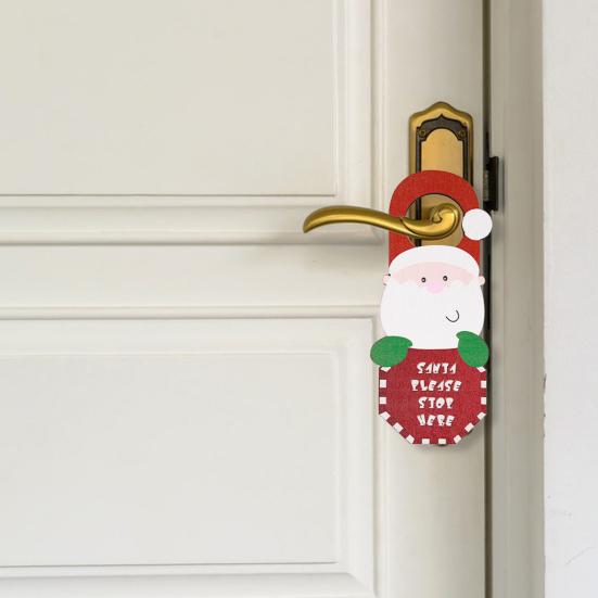 Weihnachten Holz Türklinke Strumpf Dekor Dekoration Weihnachtsmann Schneemann Urlaub Türgriff Aufhänger Anhänger Party