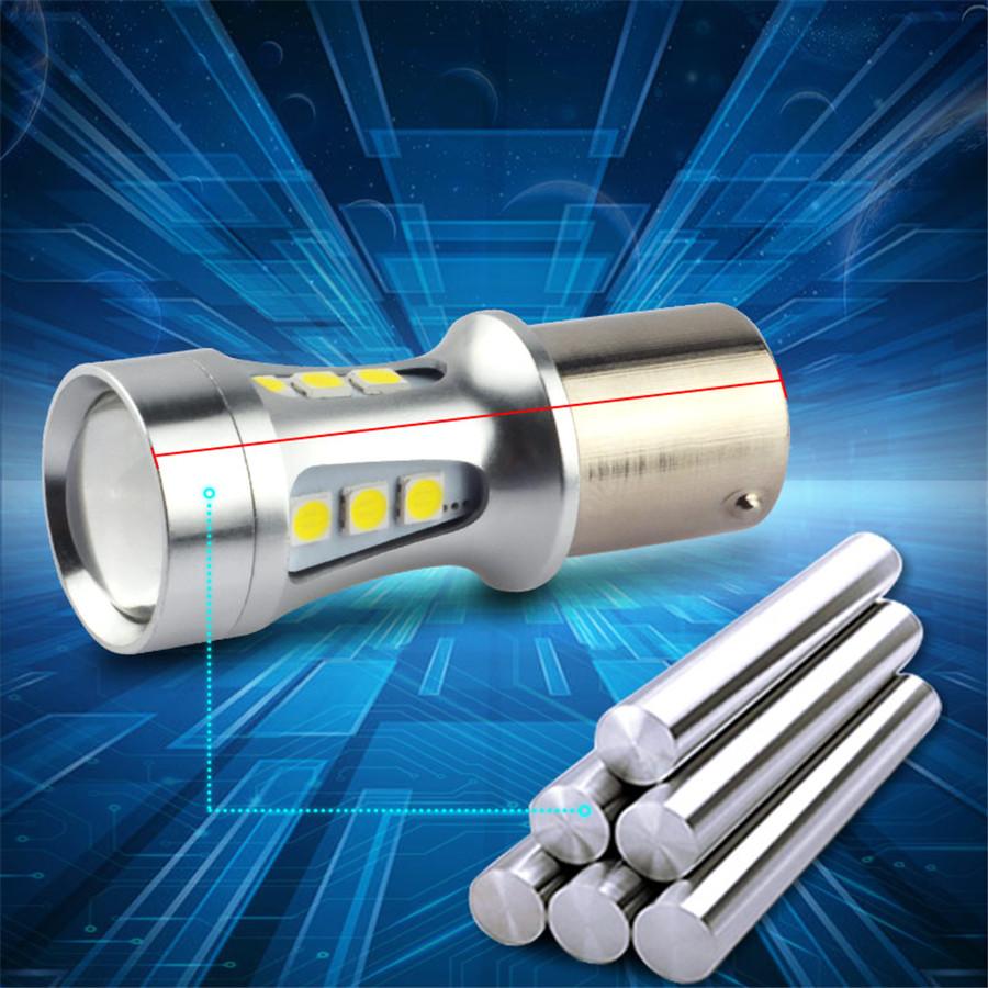 2X1156 Led Ba15S P21W S25 18Led 3030 Chips 6000K White Drl Car Brake Lights Back Light Bulb Light