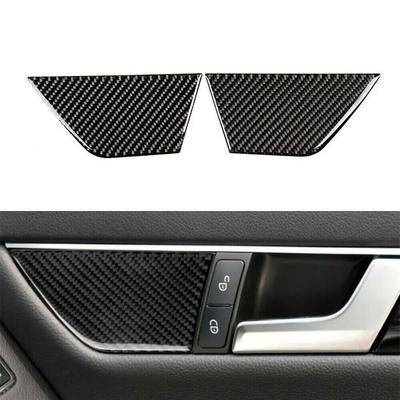 Real Carbon Fiber Interior Door Handle Bowl Panel Trim Accessories For Mercedes Benz C Class W204 2007-2013