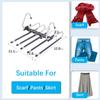 Magic Pants Hangers Space Saving - 2 Pack for Closet Multiple Layers Multifunctional Uses Rack Organizer for Trousers Scarves Slack (2 Pack with 10