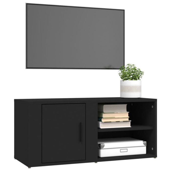 819439 vidaXL Meubles TV 2 pcs Noir 80x31,5x36 cm Bois d'ingénierie