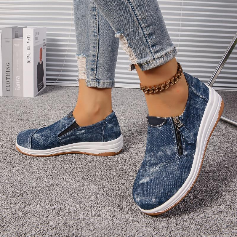 Women's Autumn New Casual Yunda Shoes Women's Platform Muffin Leather One Step Casual Single Shoes