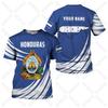 Honduras Vlajka Grafika Unisex Trička Letní Ležérní Streetwear Pánská Móda Dres Chlapec Nadrozměrná Trička Krátký Rukáv Sportovní Oblečení
