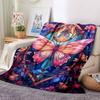 1pc Butterfly Garden Lightweight Flannel Blanket, Comfortable and Warm Blanket, for Office and Camping Sofa Bed174