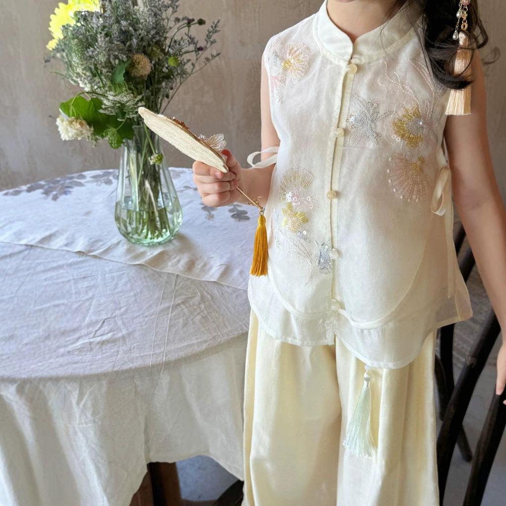 Hanfu-Set für Mädchen: Neues chinesisches zweiteiliges Set - Große & kleine Größen für den Sommer