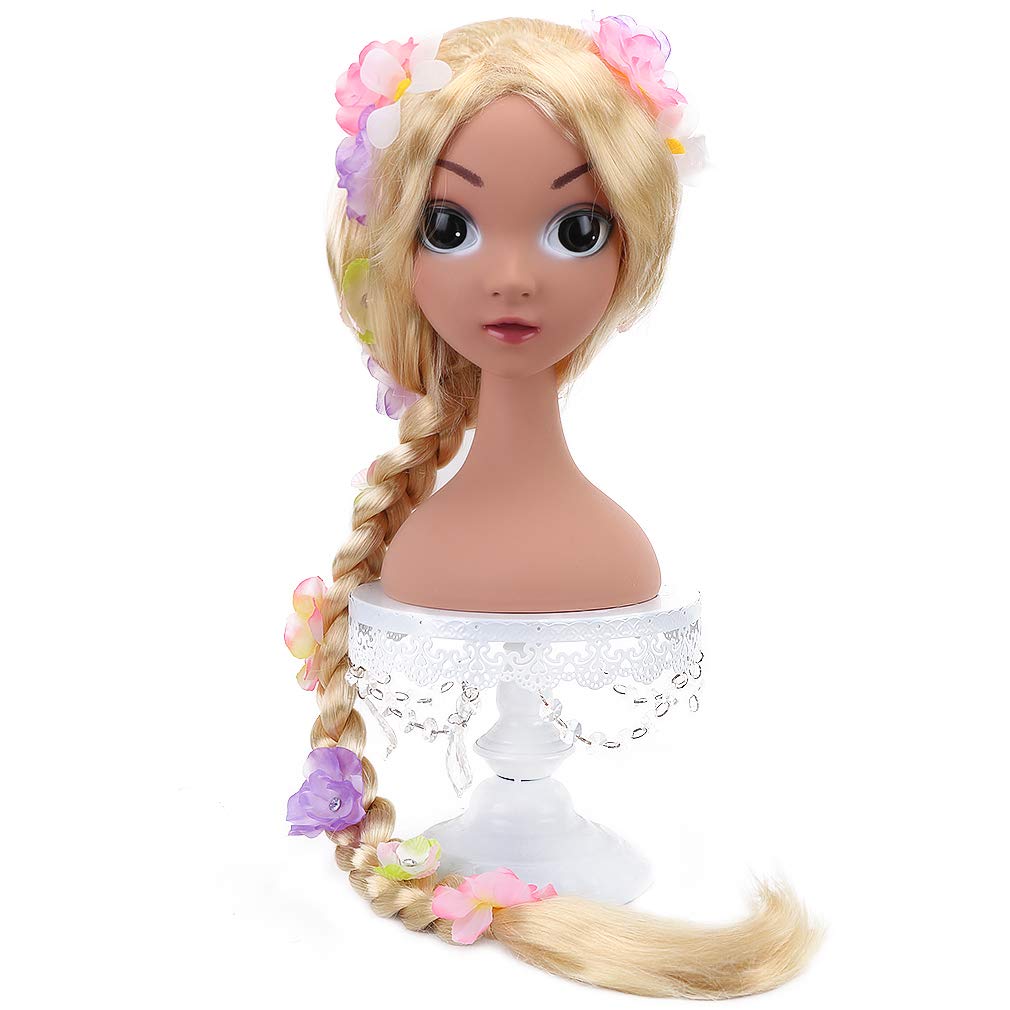 Girls Long Braided Wig with Flowers Cosplay Princess Costume Wig Children's