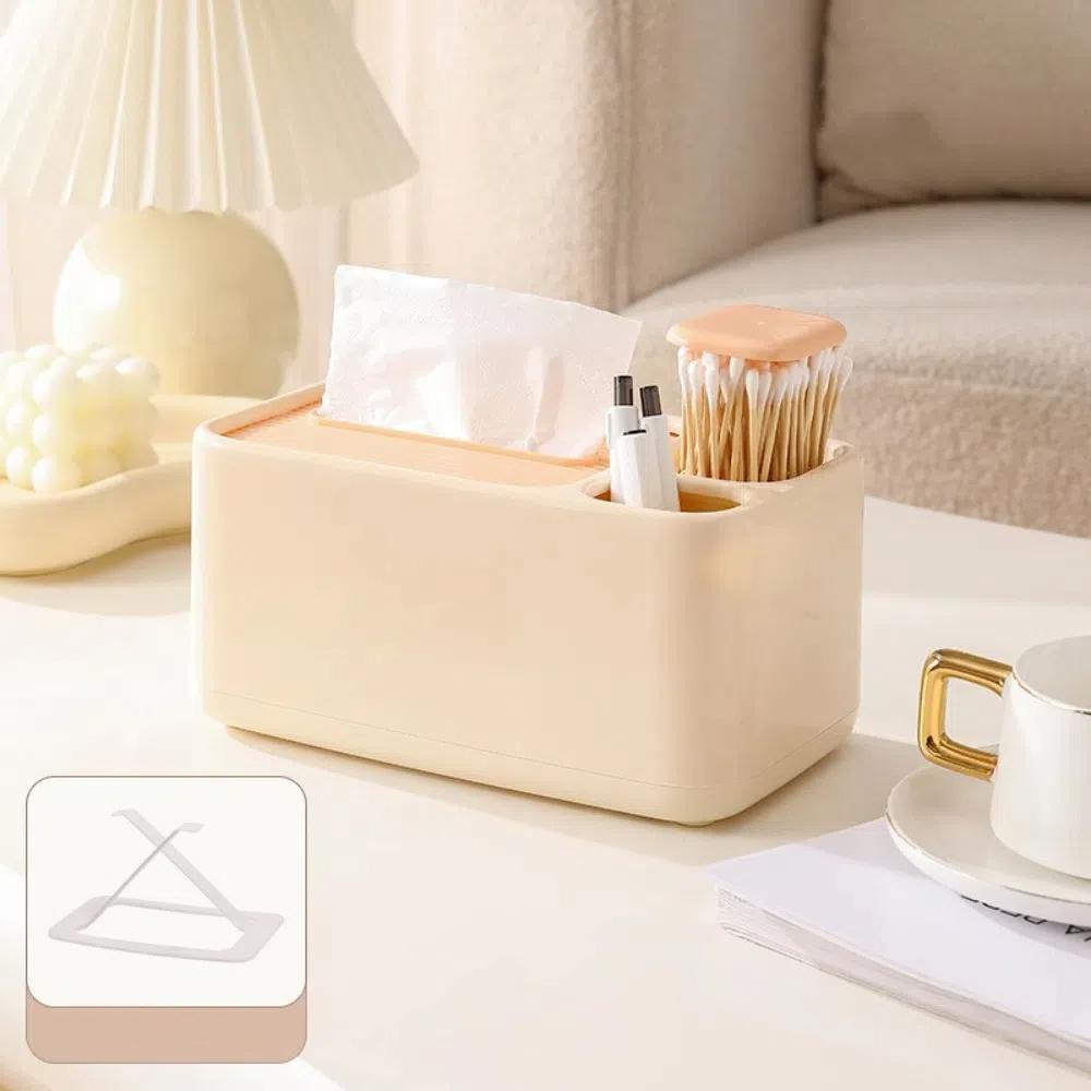 Multi-functional Table Paper Holder Plastic Napkin Dispenser Desktop Storage Box Living Room