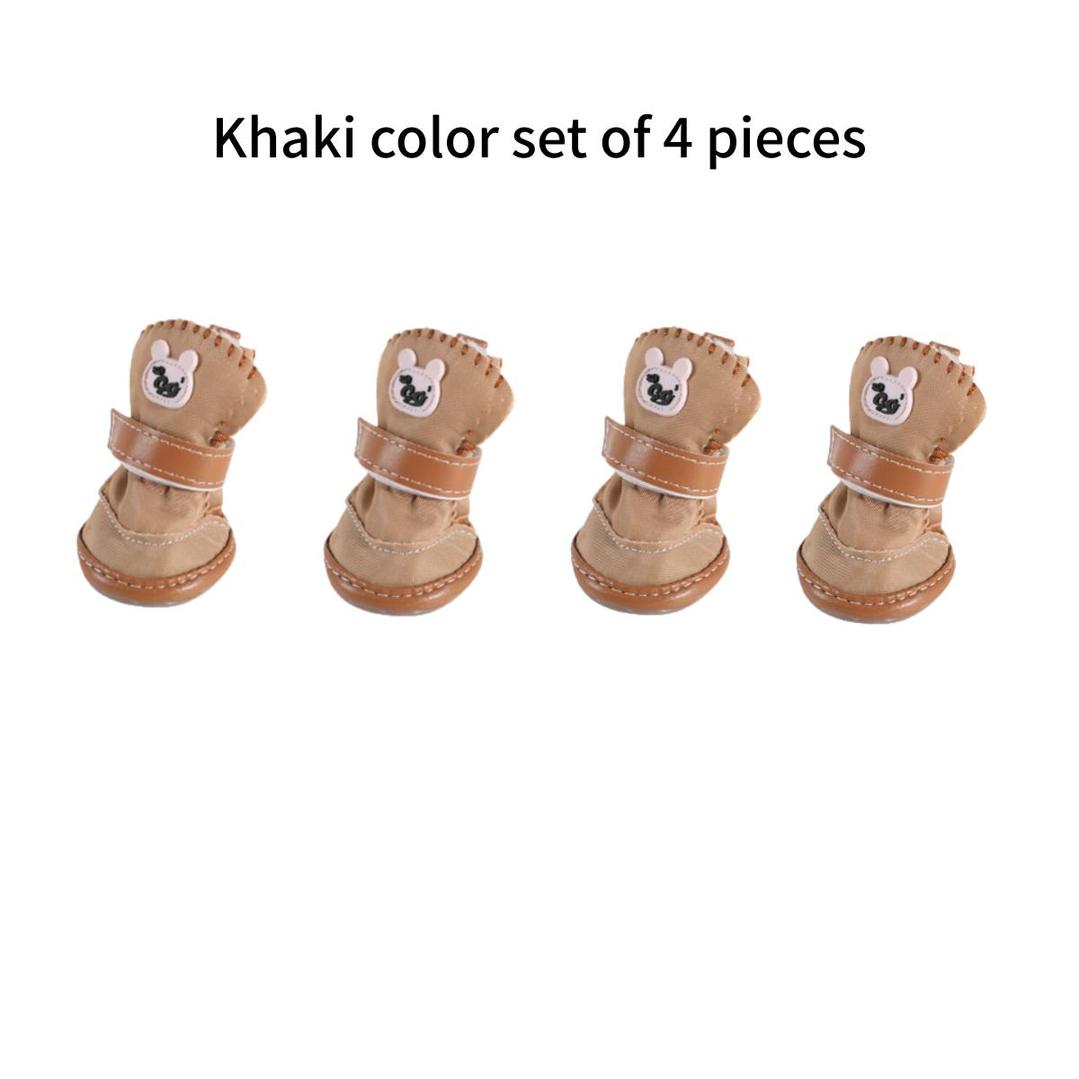 

Dog Snow Boots Shoes Cotton Supplies Teddy Snow Boots Waterproof Warm Anti Slip Ratio Compared Bears Autumn Winter Pet Cat Shoes NO.6 хаки