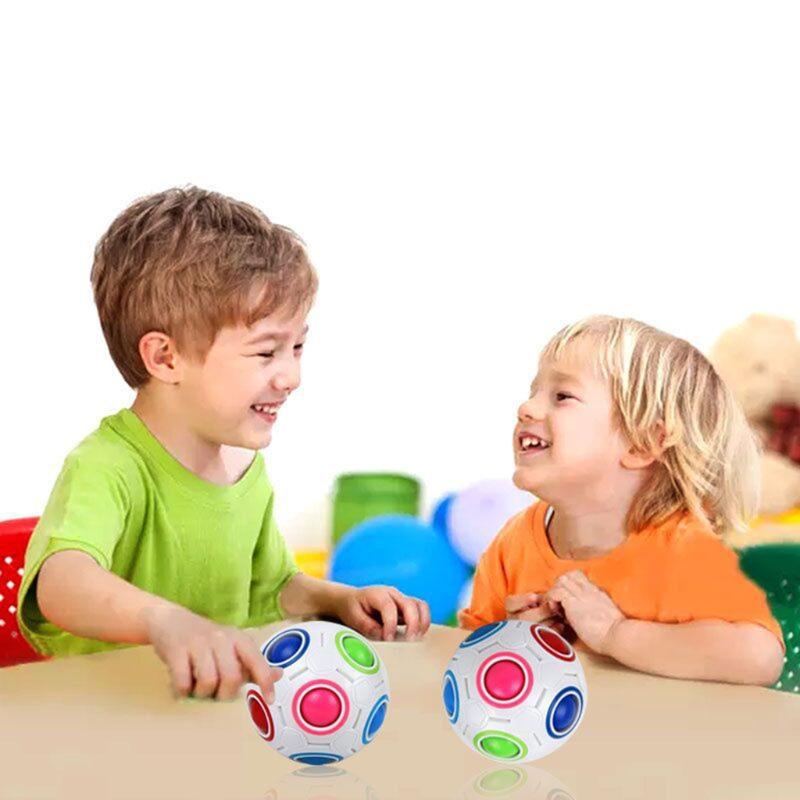 Sensory Fidget Ball Decompression Toy Spherical Puzzle Football Stress Relief Ball for Toddlers Adults Funny Color Match