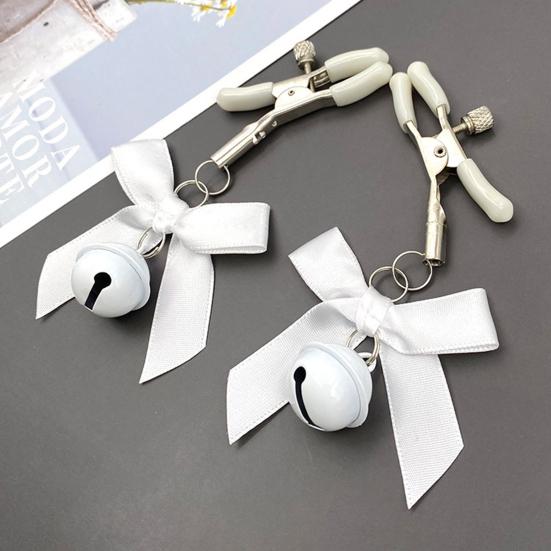 1Pair Breast Clamp Stylish Enjoyment Metal Nipple Screw Clip with Bell for Adult Men and Women