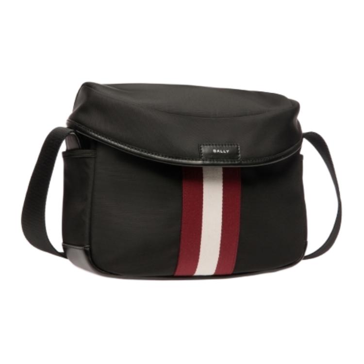 Bally Classic Stripe Fabric Crossbody Bag Men Bags Black 6308447