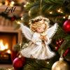 Kerstboom Decoratie Engel Hanger met Lanyard 2D Platte Acryl Hangend Ornament voor Vakantiecadeau Decoratie Schattige Decoratie Feest Auto Raam Vorm