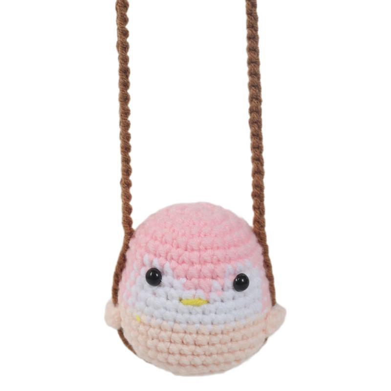 2024 Hand-Knitted Cute Rabbit & Frog Car Hanging Ornament