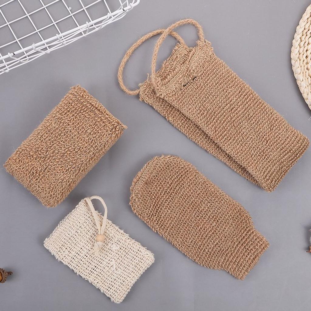 Exfolierender Jute Rückenwäscher Konkave Konvexe Oberfläche Geschenkverpackung Jute Exfolierendes Wäscher-Set