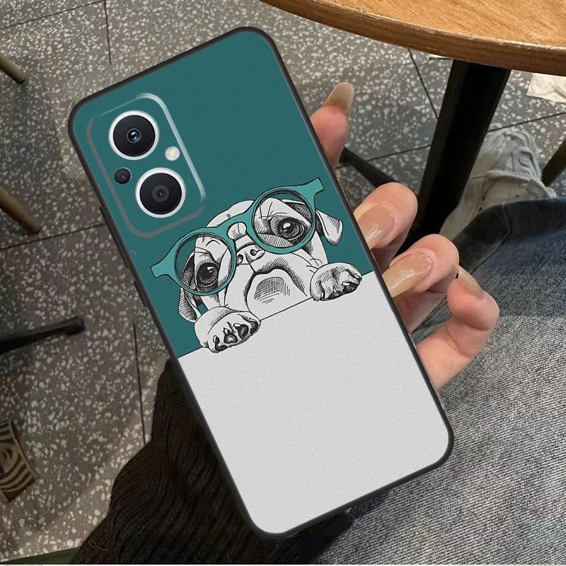 Cute Pug Dog Case For OPPO Reno 7 8 10 Pro 8T 2Z 4Z 5Z 6 Lite OPPO Find X6 Pro X2 X5 Lite X3 Neo Cover