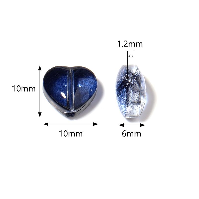 30Pcs 10mm Czech Lampwork Crystal Heart Spacer Beads Flat Loose Colorful Beads For DIY Bracelet Jewelry Making Accessories