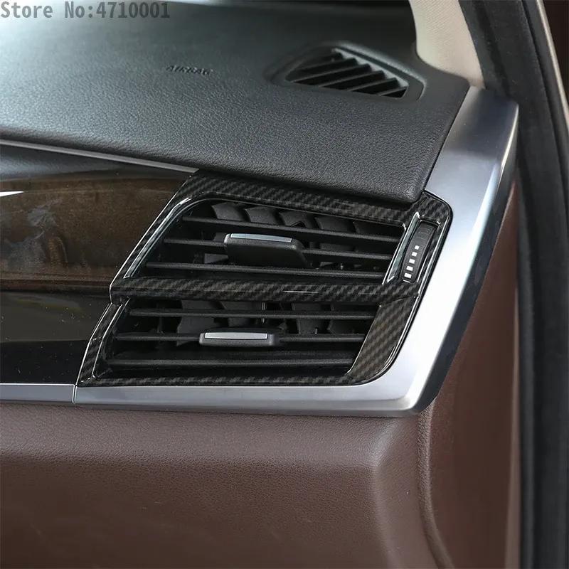 For BMW X5 F15 X6 F16 2014-2018 ABS Carbon Car Air Condition Two Side Outlet Vent Frame Cover Trim Interior Car Accessories