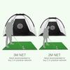 2/3 m Golf Cage Practice Net Training Indoor Outdoor Sport Golf Exercise Equipment Garden Trainer Black