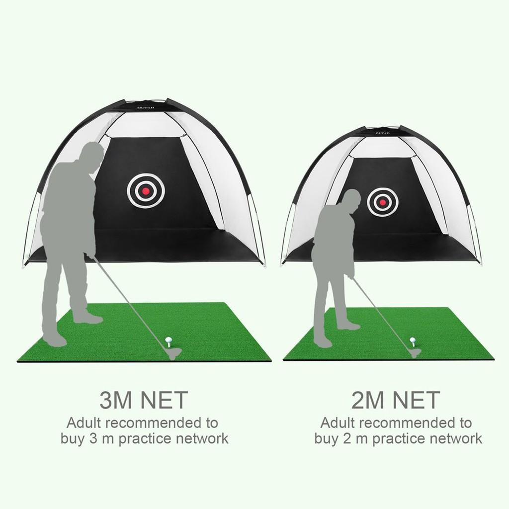 2/3 m Golf Cage Practice Net Training Indoor Outdoor Sport Golf Exercise Equipment Garden Trainer Black