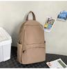 School bag 2025 new solid color simple backpack college student Korean version school bag versatile simple casual fashion backpack