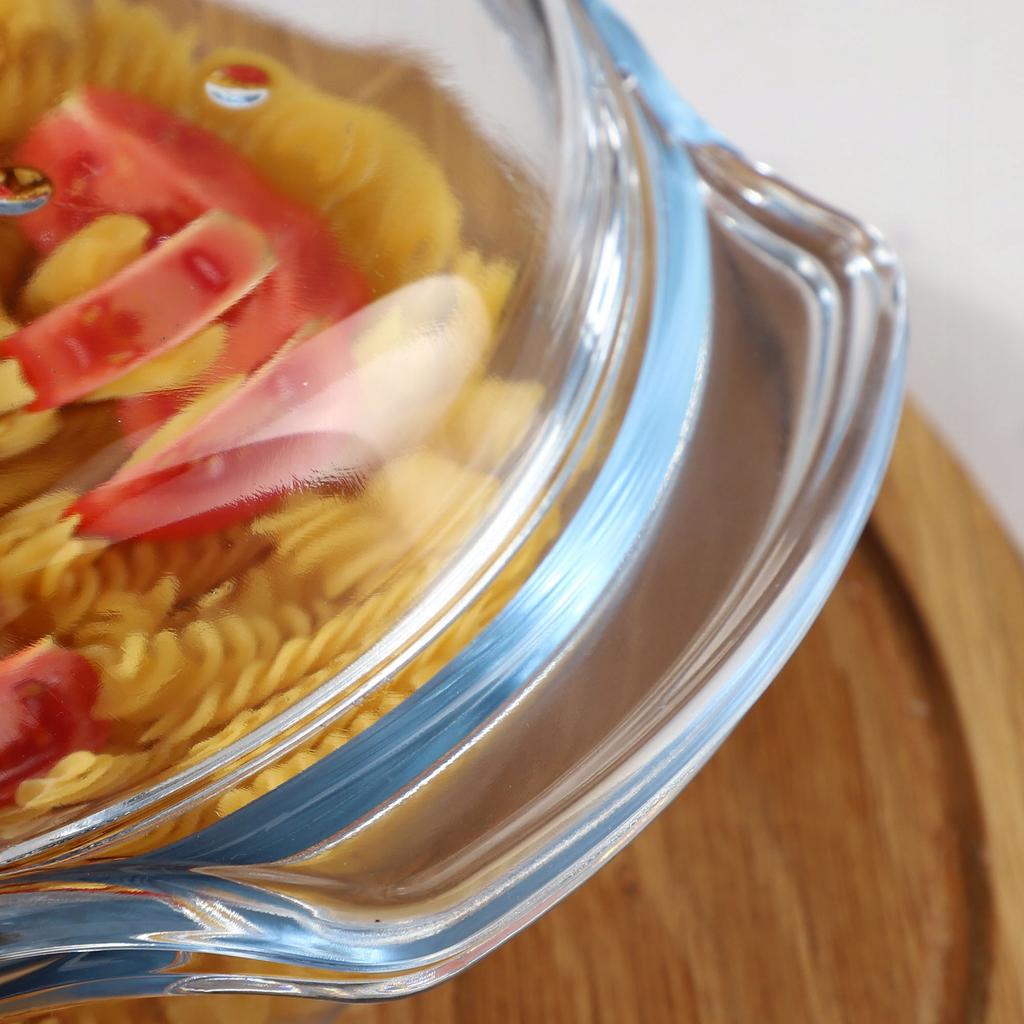 KADAX Heat-Resistant Dish with Lid for Baking Round Glass