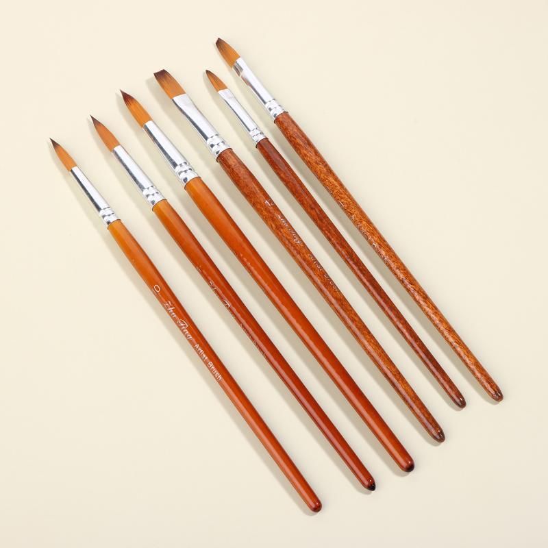 Professional Fine Detail Artist Brushes Set 12PCS Flat and Pointed Head Premium Paint Brushes for Canvas Watercolor Art Drawing