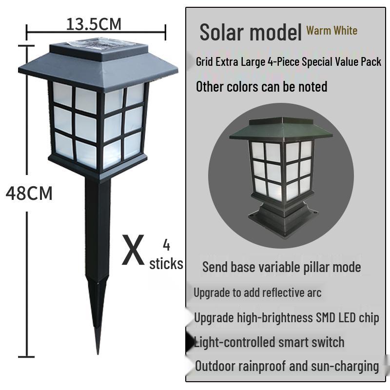 Solar Wasserdichte Außenwegleuchten - Villa, Garten, Terrasse, Rasen, Landschaftsbeleuchtung