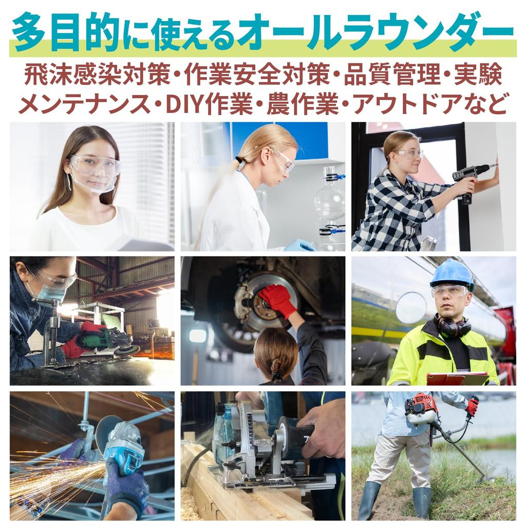 Nesect Safety Set of Clear Side Safety Infection DIY Work In Goggles, 4, Polycarbonate, Protection, Gear, Prevention, [Designed Japan, 3-Year