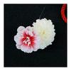 Hair Ornaments Set of 2 for Furisode Kimono Coming-of-Age Ceremony, Tsumami Zaiku, Red Chirimen, Flower Ornaments, Large Diameter Approx. 10cm, Small