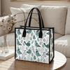 Cute Bird Print Canvas Tote Bag Stylish Reusable Daily Shopping Handbag