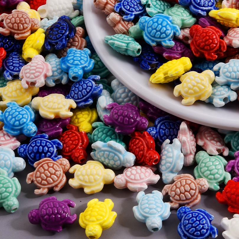 Different Style Random Mix Ceramic Beads For Jewelry Making Supplies Ball Flower Heart Star Loose Bead DIY Bracelets Accessories