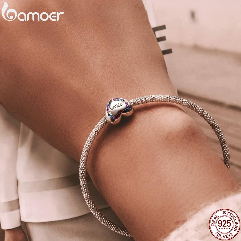 Bamoer 925 Sterling Silver Heat Collection Charms Fit Women Original Bracelet Bangle Pet Charms Warm Family Pendant Jewelry